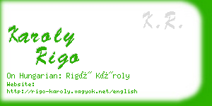 karoly rigo business card